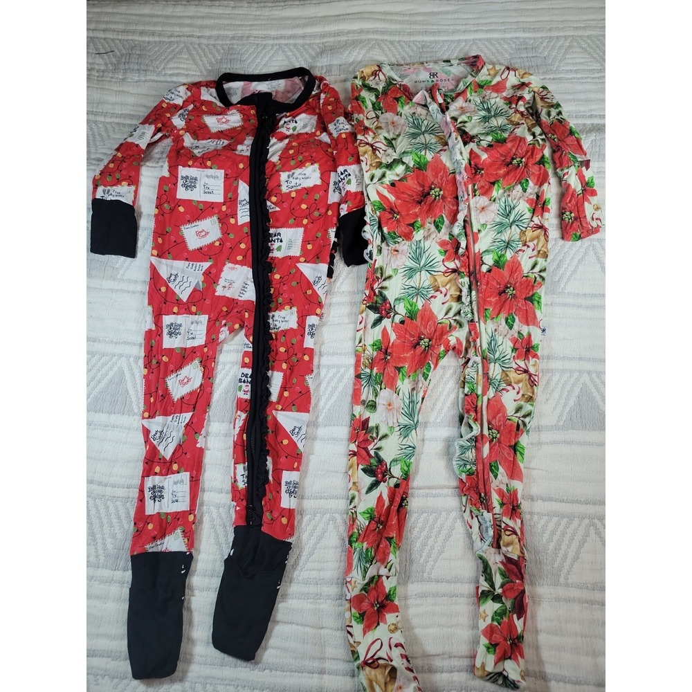 2T Bamboo Pajama‎ Bundle – Snuggle Bums + Bums & Roses – Reversible...